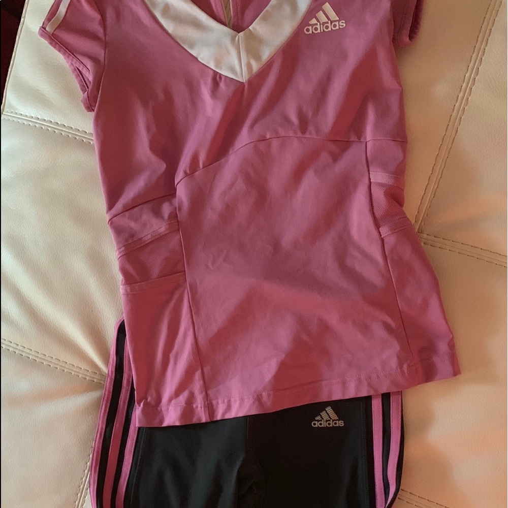 Adidas Pink/Gray Climalite/Cool Set: XS/S